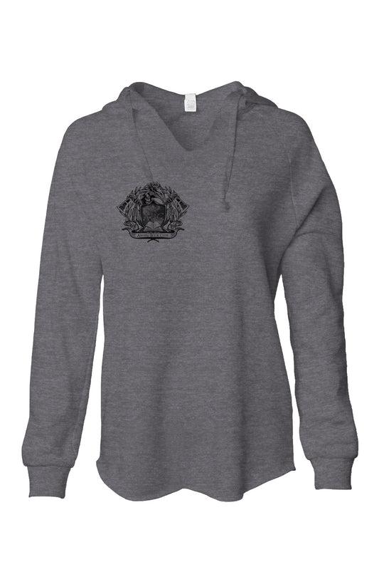 Womens Lightweight  Wash Hooded Sweatshirt