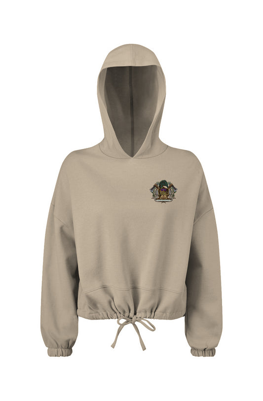 Ladies' Cropped Oversize Hooded Sweatshirt