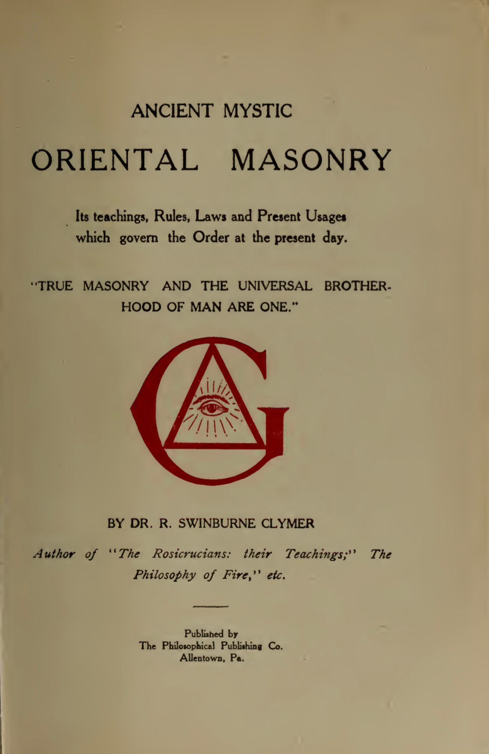 Ancient Mystic Oriental Masonry