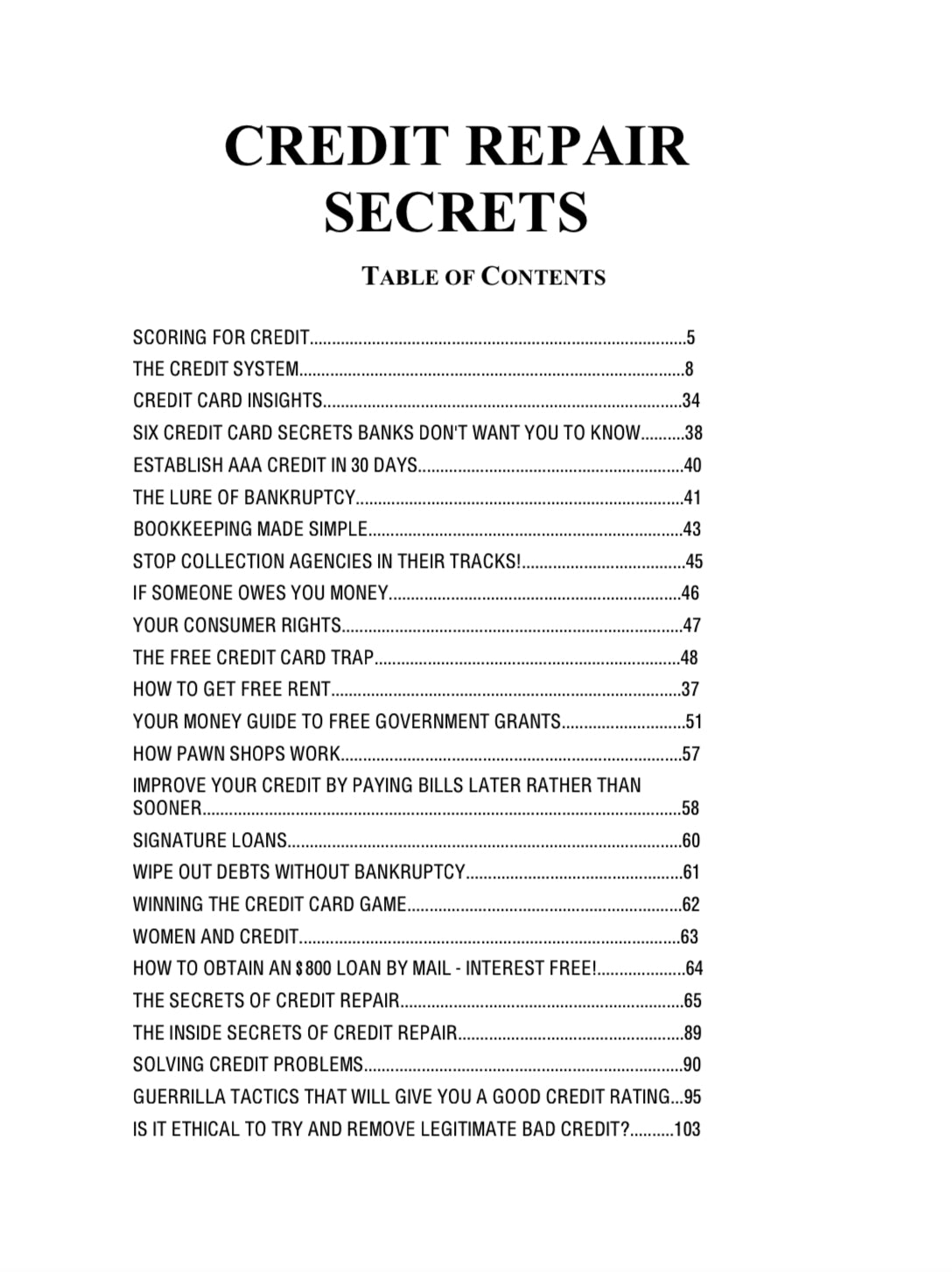Credit Repair Secrets