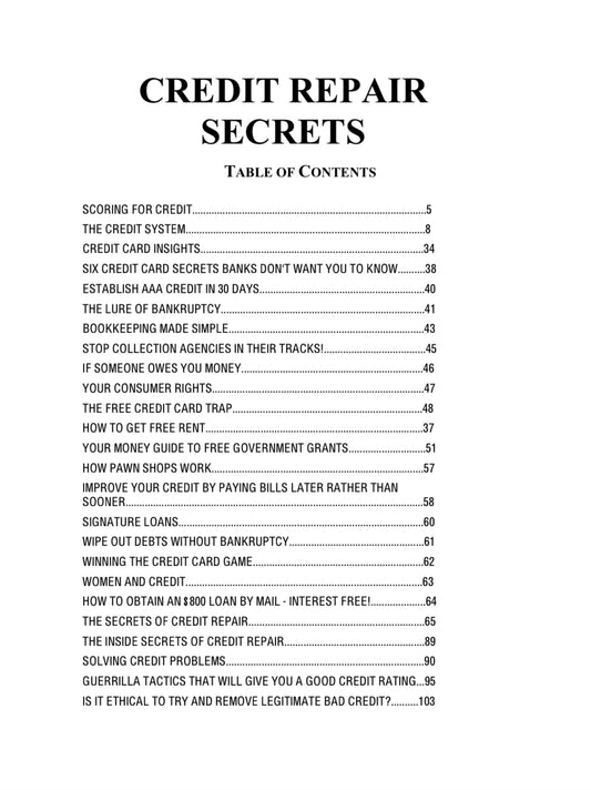 Credit Repair Secrets