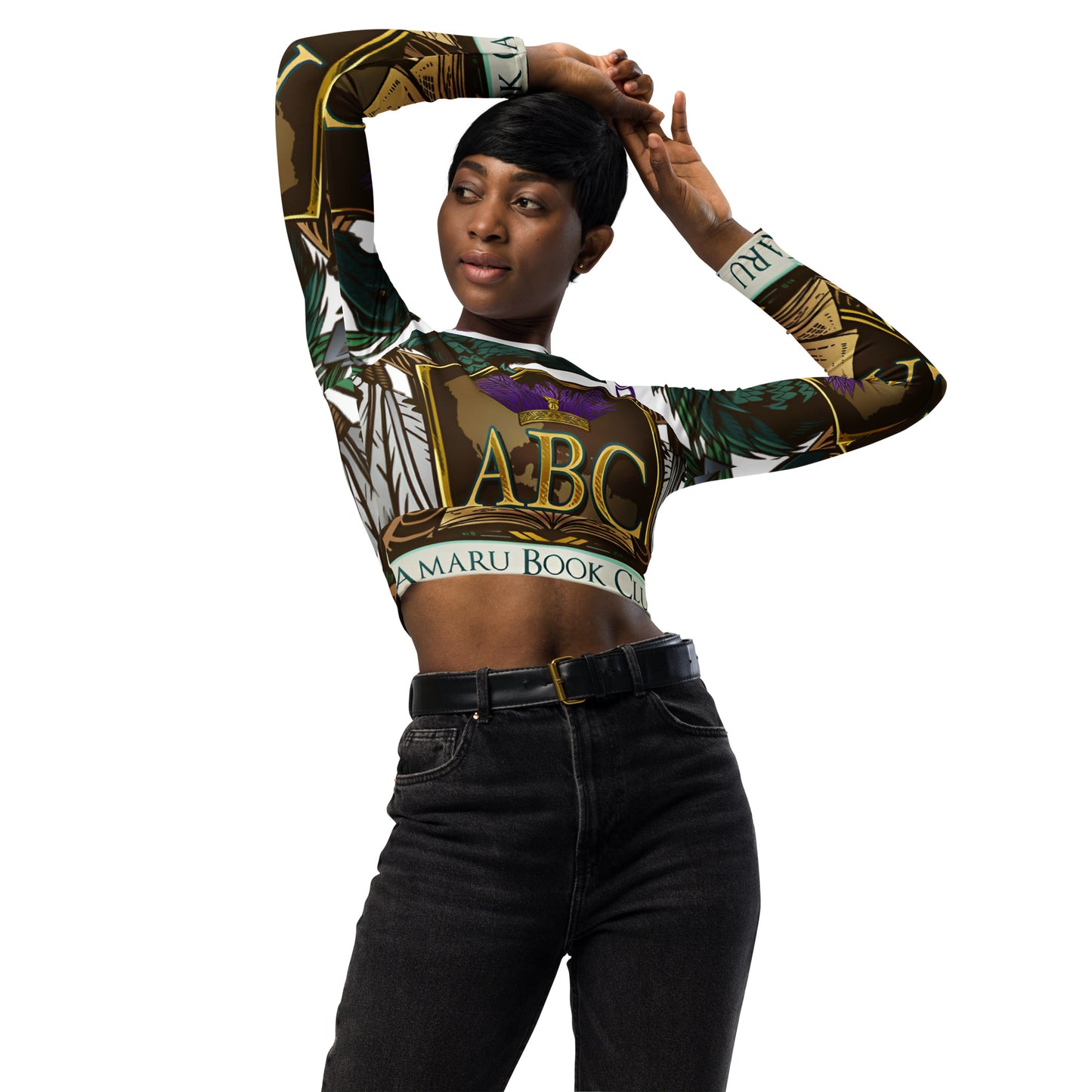 Amaru long-sleeve crop top