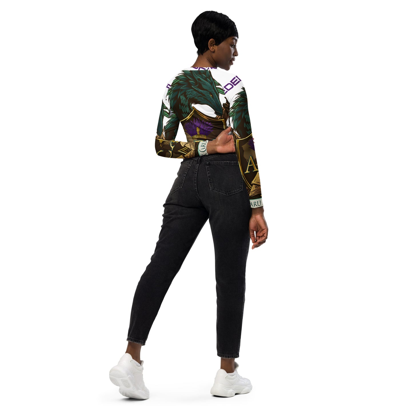 Amaru long-sleeve crop top