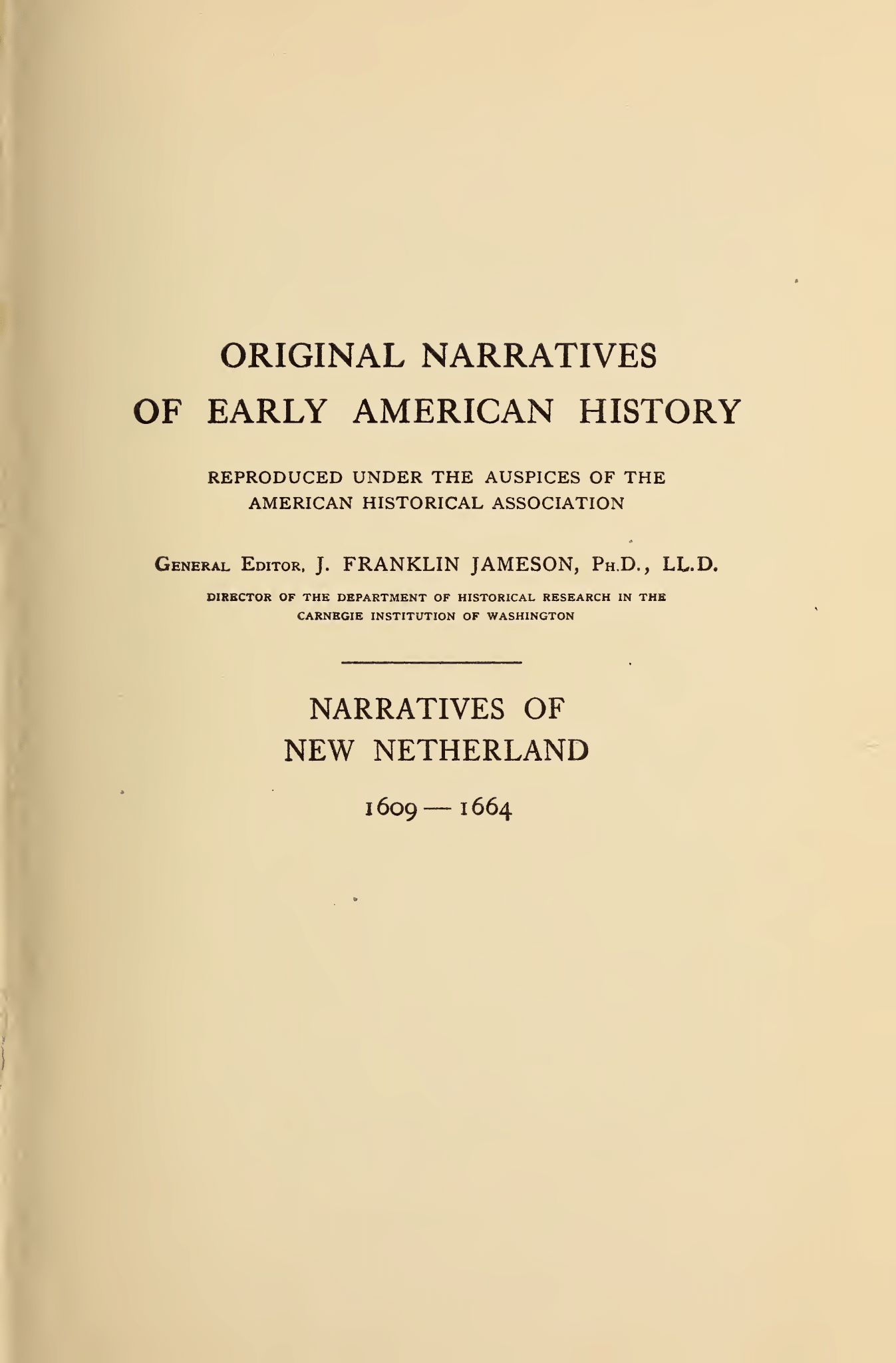Original Narratives of Early American History