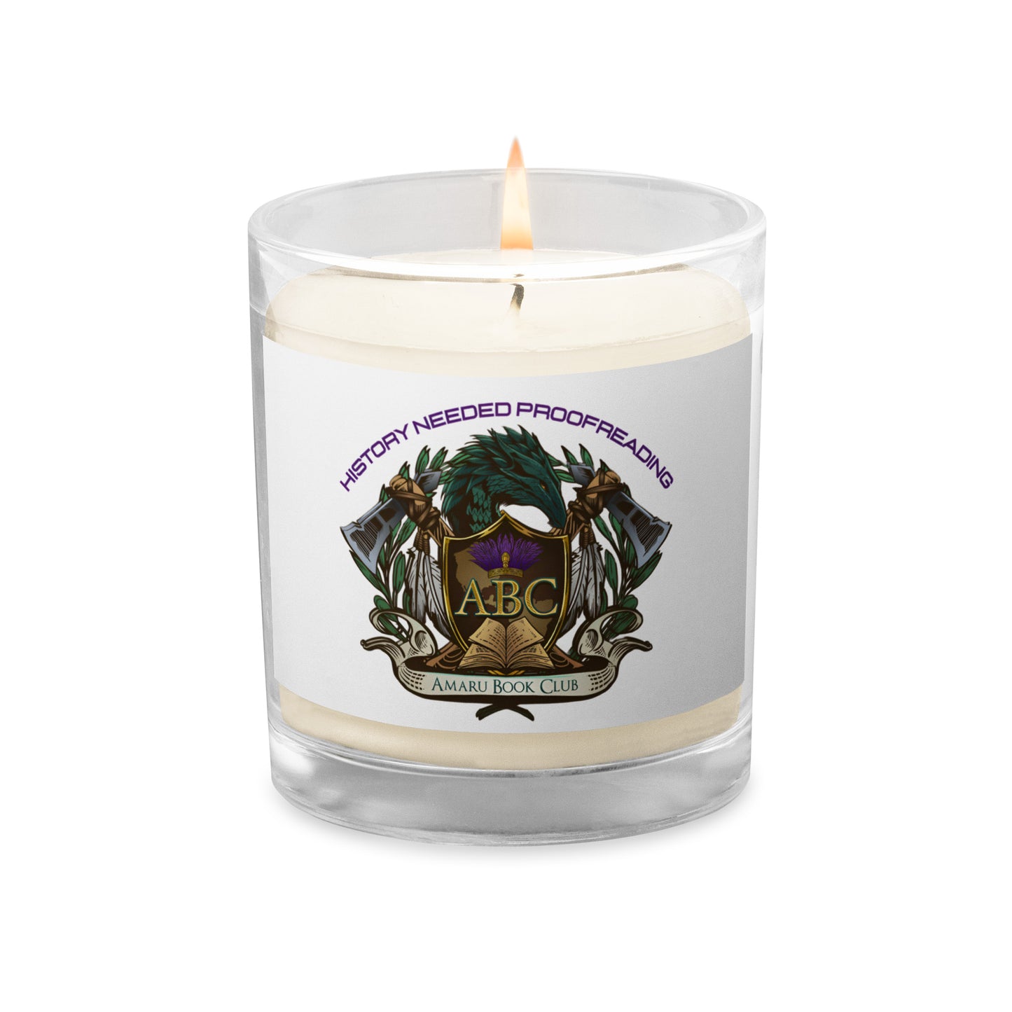 Glass jar soy wax candle