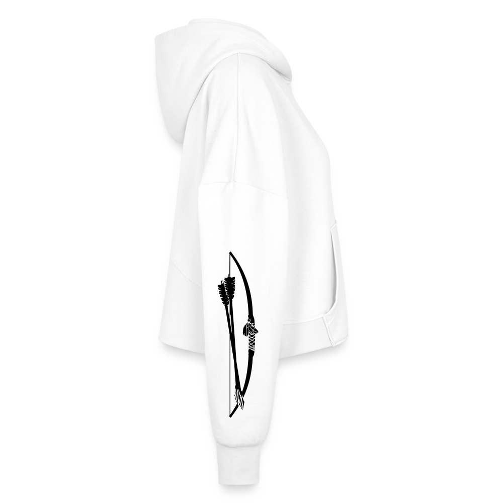 Women’s Cropped Hoodie & Jogger Short Set - white