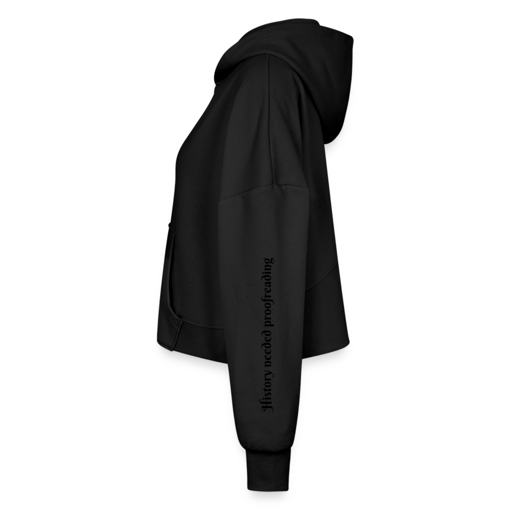 Women’s Cropped Hoodie & Jogger Short Set - black
